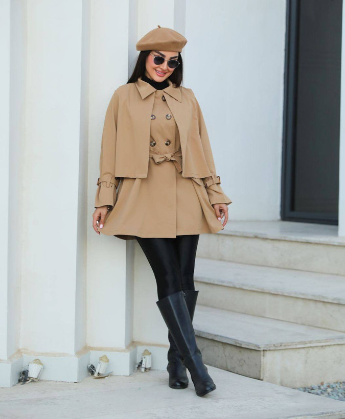 خرید بارونی عروسکی دوتیکه شیدا کد 43494