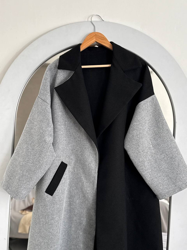 خرید اینترنتی پالتو دورنگ آدرینا کد 43499