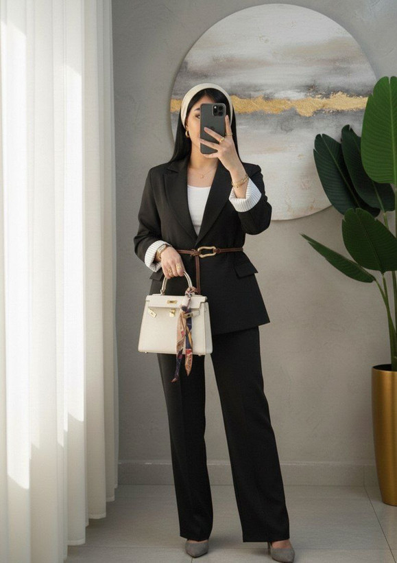 مشاهده قیمت کت و شلوار کمربند گره ای نرگس کد 37389