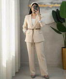 خرید آنلاین کت و شلوار کمربند گره ای نرگس کد 37389