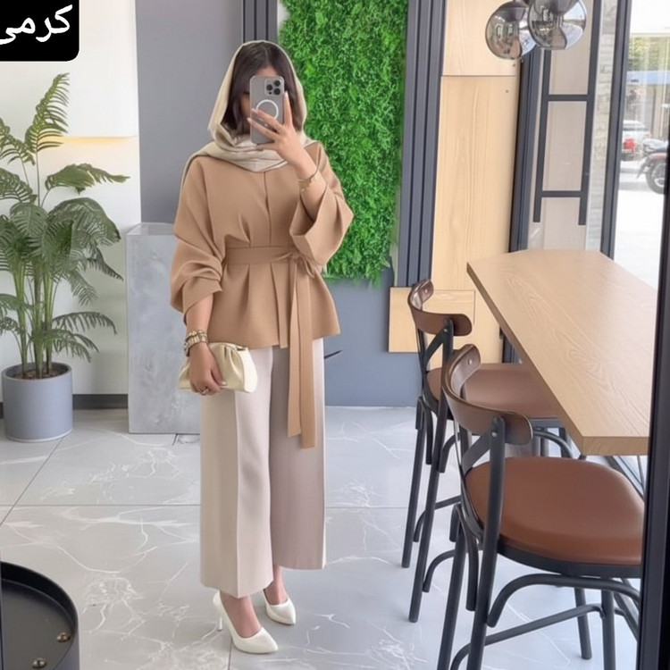 خرید اینترنتی مانتو شلوار عیدانه کد 3524