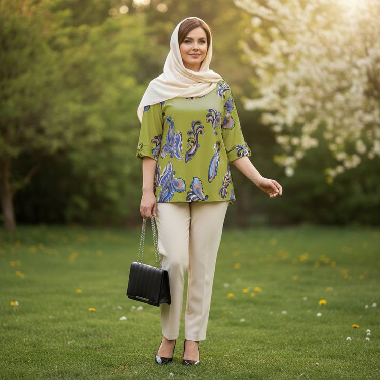 خرید آنلاین شومیز مانتویی بهاران کد 46266