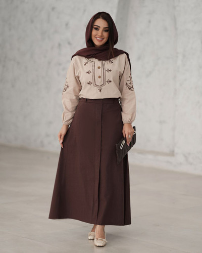 شومیز دامن گلدوزی شکوفه کد 101563